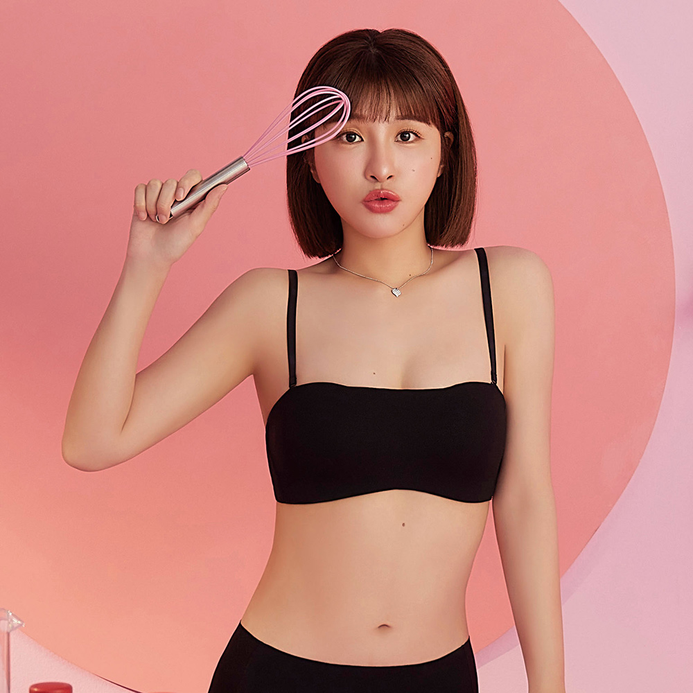 【瑪登瑪朵】QQ雲 平口抹胸BraTop-黑OB,XXL
