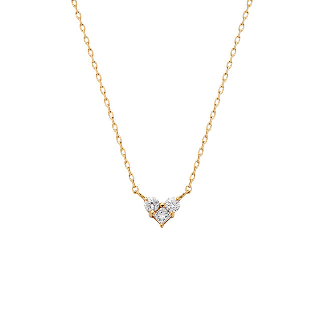 *【va vendome aoyama】18K三鑽愛心項鍊