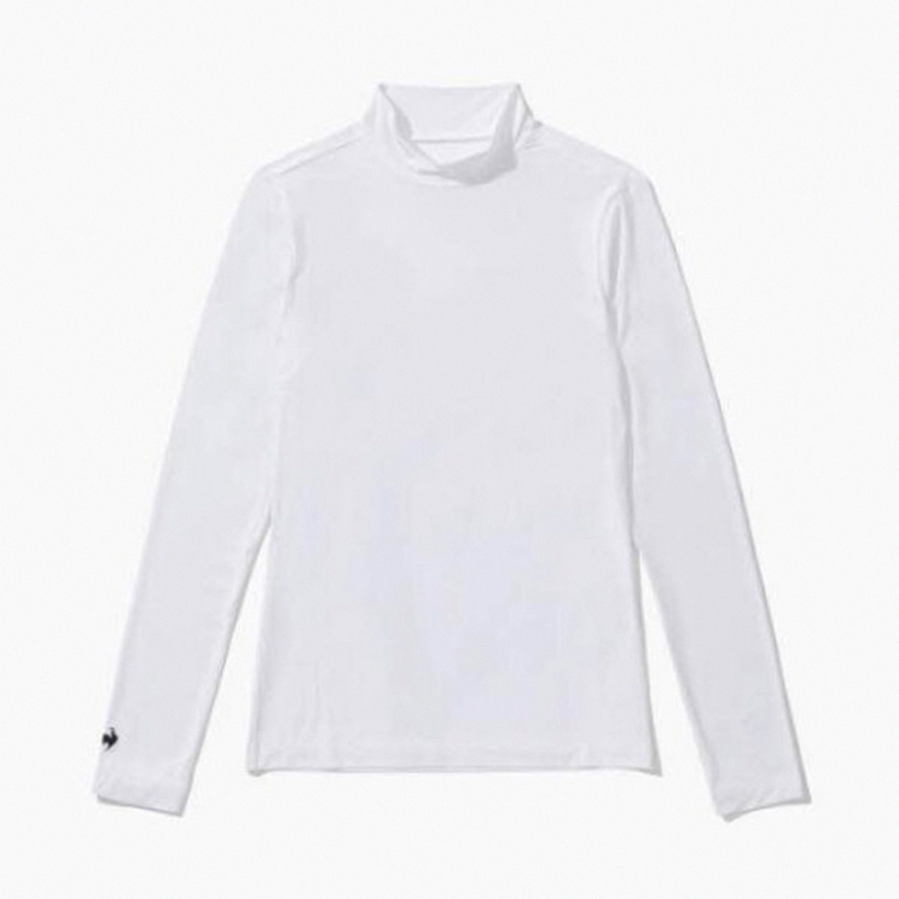 【LE COQ SPORTIF GOLF】女款白色微高領設計透氣舒適彈性佳內搭衣-S