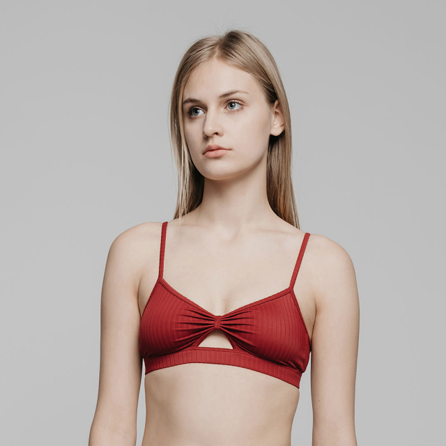 Maya Bra 蝴蝶結鏤空法式內衣 紅