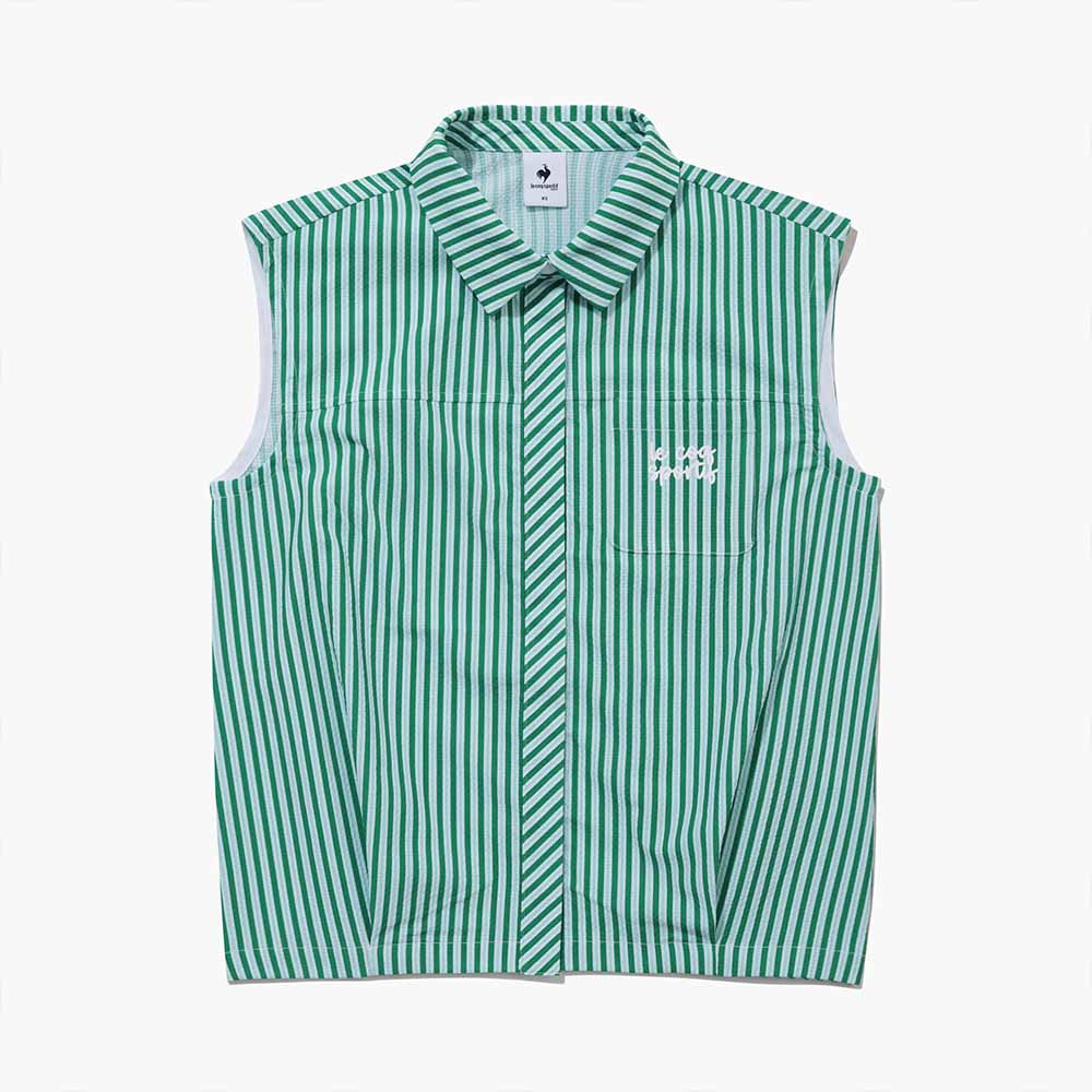 【LE COQ SPORTIF GOLF】淺綠色無袖開襟上衣-M
