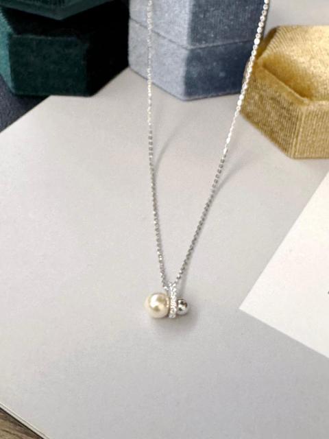 【耶誕來點驚喜】Blazing-幾何珍珠秀氣銀項錬