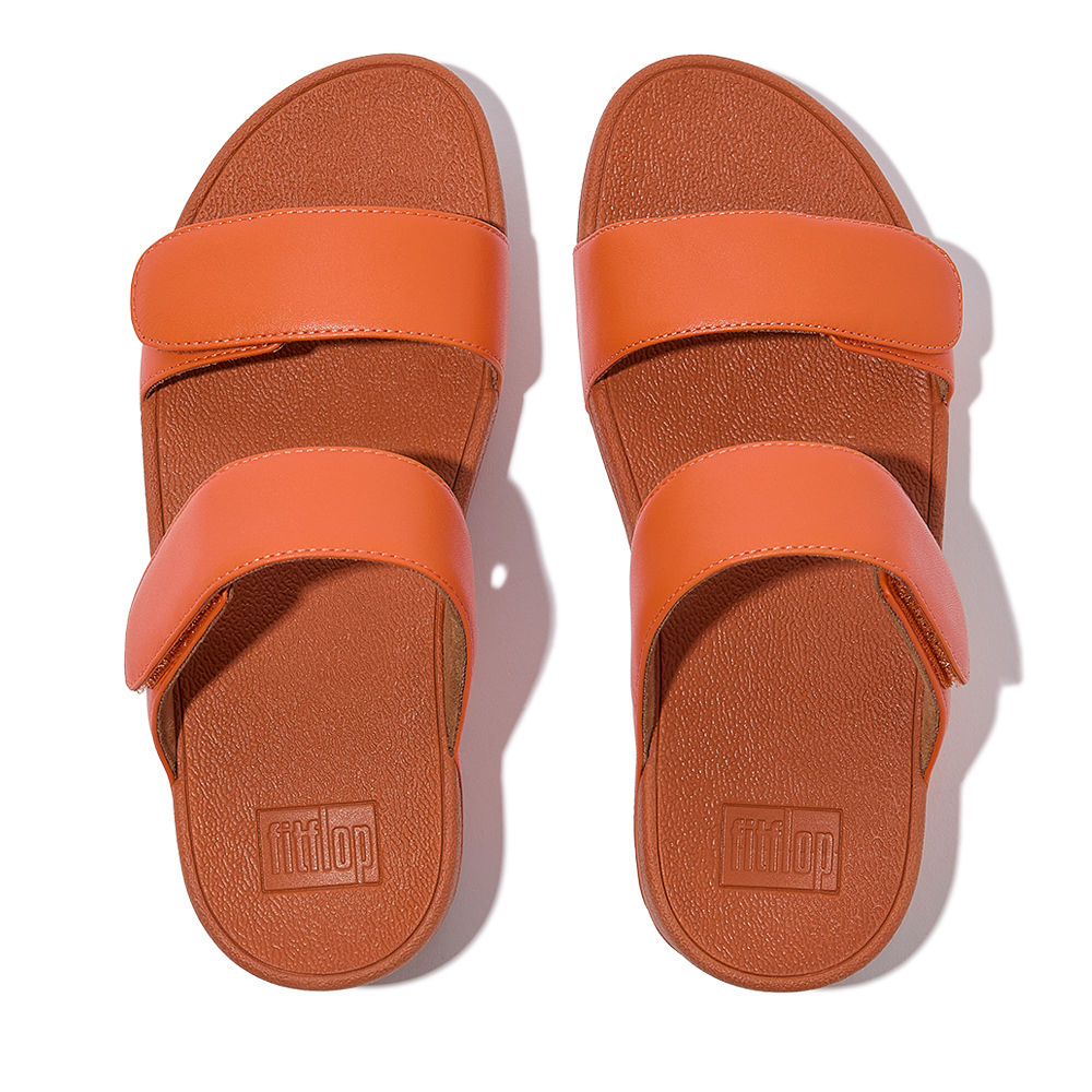 FITFLOP-LULU 可調式皮革涼鞋-蜜柑色,US 8