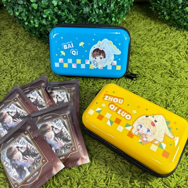人氣IP-硬殼化妝包(黃)+濾掛咖啡5入(日式藍山風味)