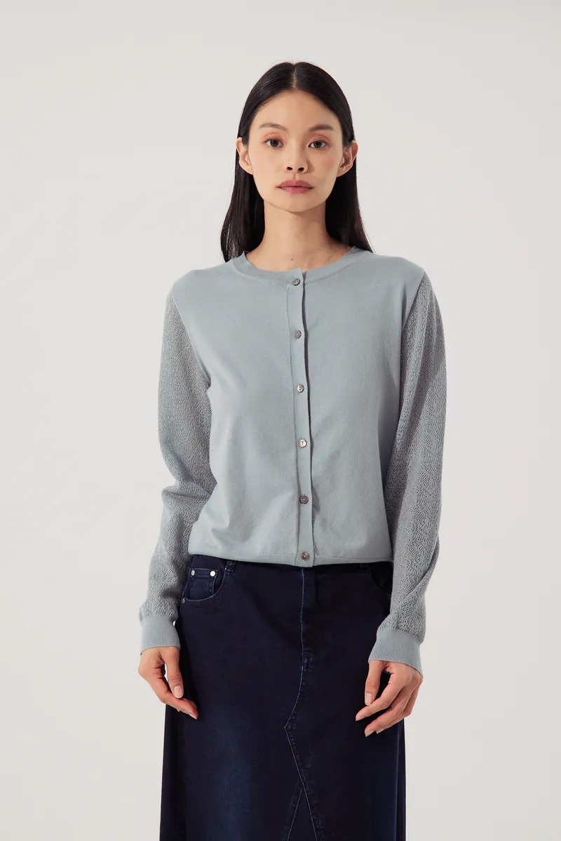 【giordano ladies】蕾絲拼接針織小外套