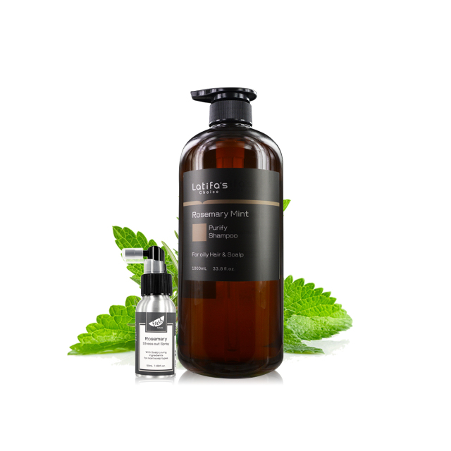【有點美】【荷柏園】一公升薄荷迷迭香洗髮精+迷迭香頭皮噴霧50ml