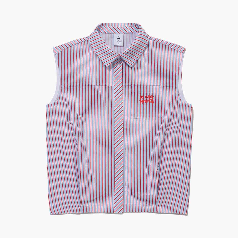 【LE COQ SPORTIF GOLF】淡藍色無袖開襟上衣-M