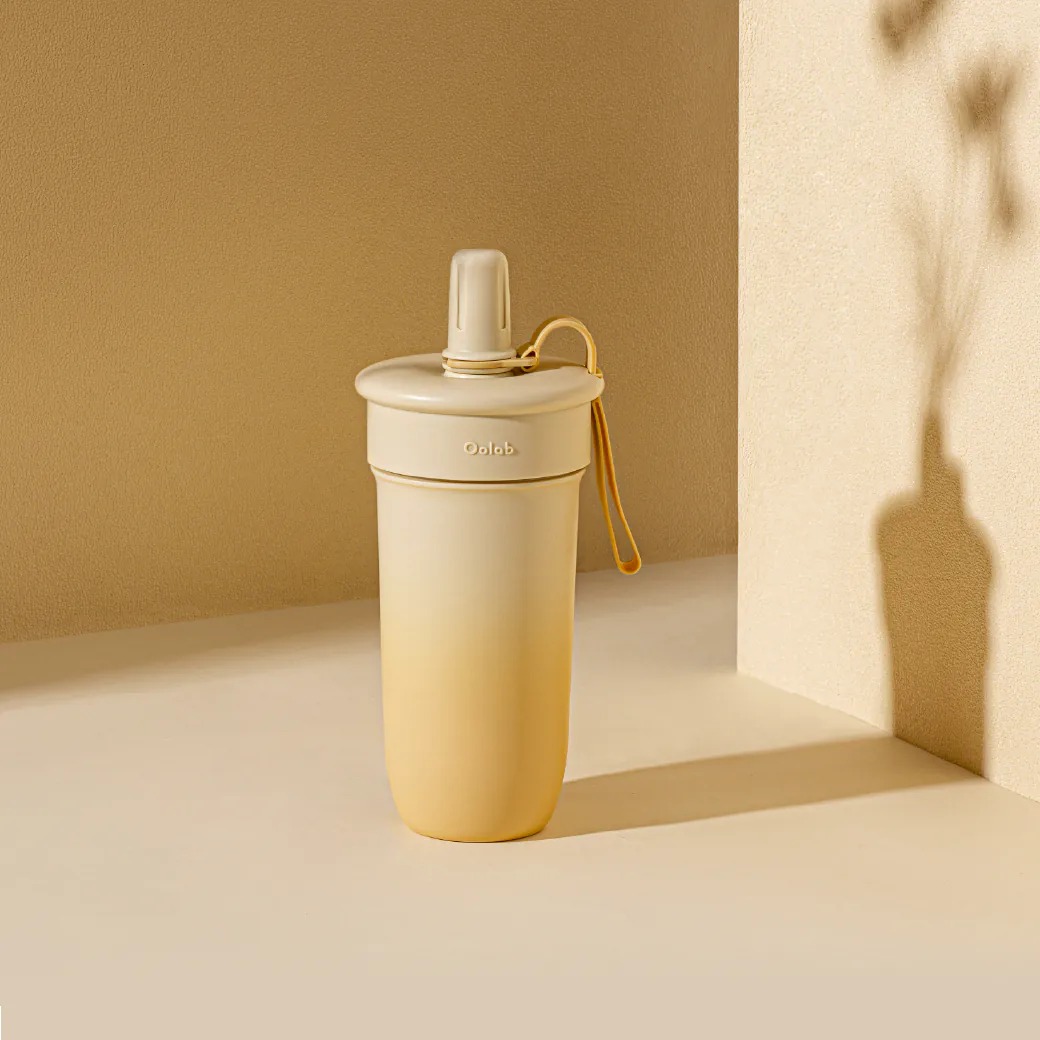 【Oolab】奶蓋師系列 豆沙吸管杯800ml-香蕉奶昔