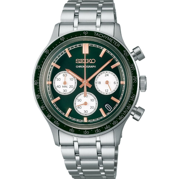 *【ERICA】SEIKO 運動三眼計時手錶 38.7MM (綠)