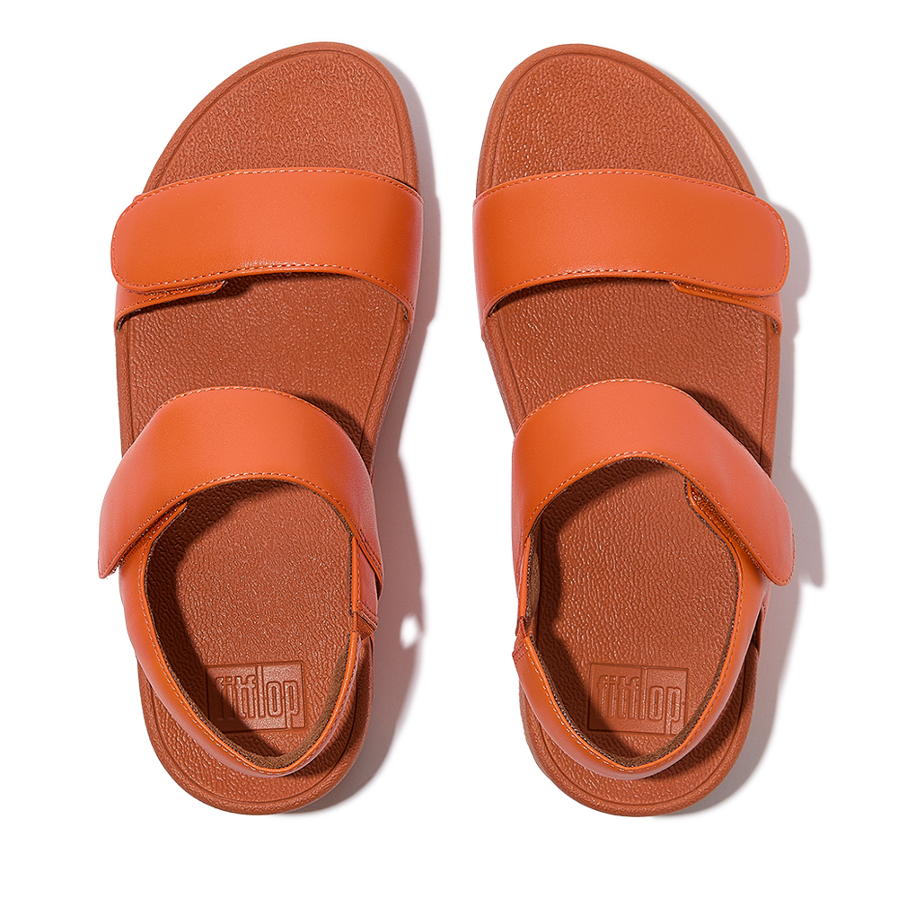 FITFLOP-LULU 可調式後帶皮革涼鞋-蜜柑色,US 6