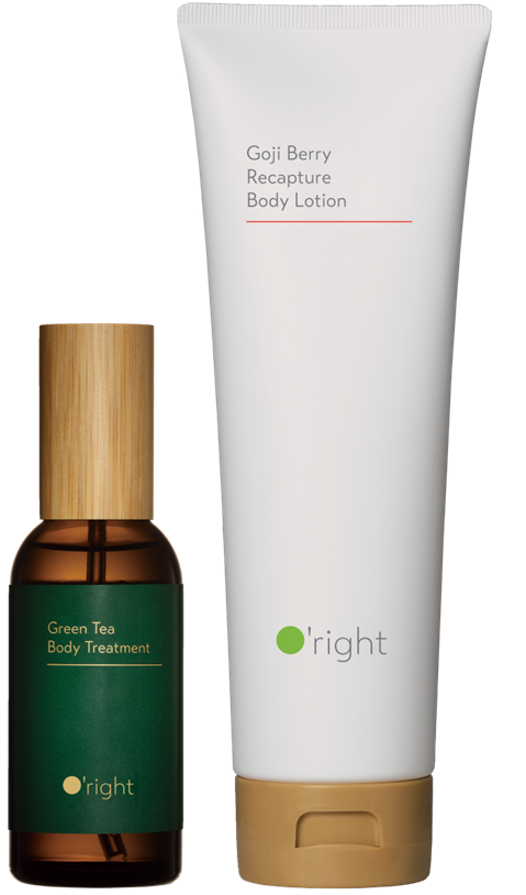 【O'right】綠茶身體油100ml+枸杞美肌身體乳250ml