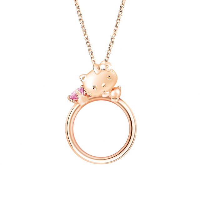 【質感療癒 生活美學】Hello Kitty甜蜜寶貝 粉寶石 項鍊