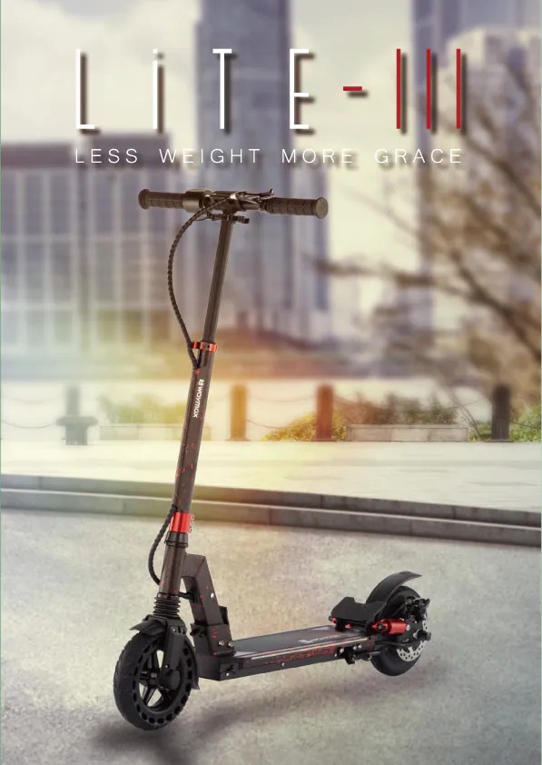 Waymax Lite-3電動滑板車 ｜側邊冷光氛圍燈｜三段式可調整立管-紅