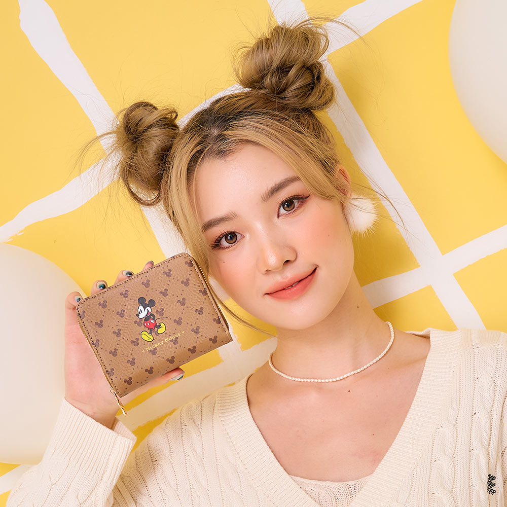 【kiki STUDIO】DISNEY經典米奇-短夾-棕