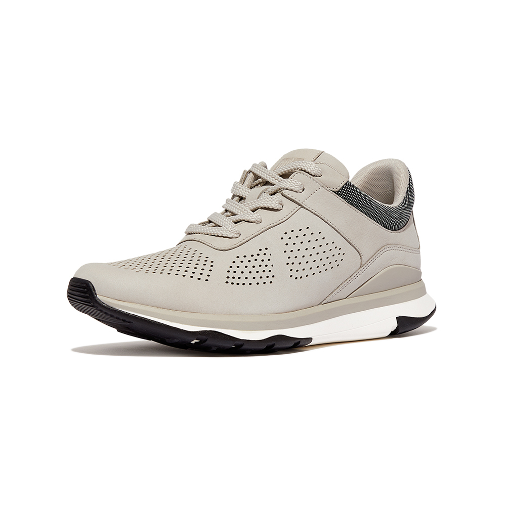 [fitflop]磨砂革效能運動鞋-灰色/都會白-US 10
