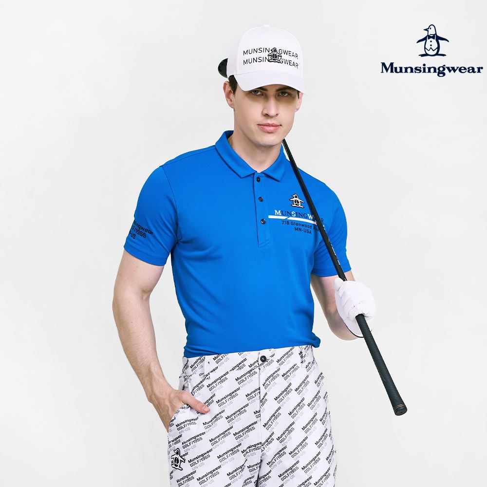 【Munsingwear】吸濕排汗抗UV短袖POLO衫-藏青色-LL