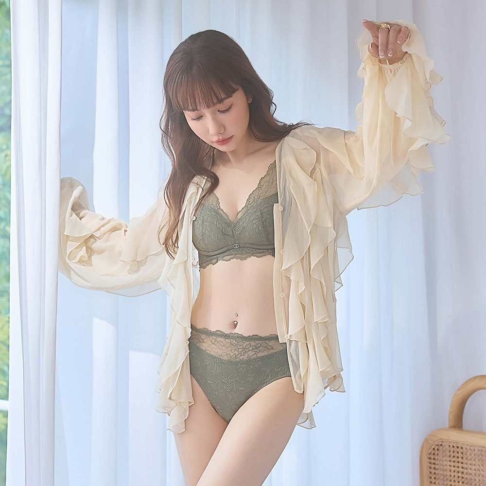 【曼黛瑪璉】Hibra大波無鋼圈 中腰三角內褲-霧霾綠,XL