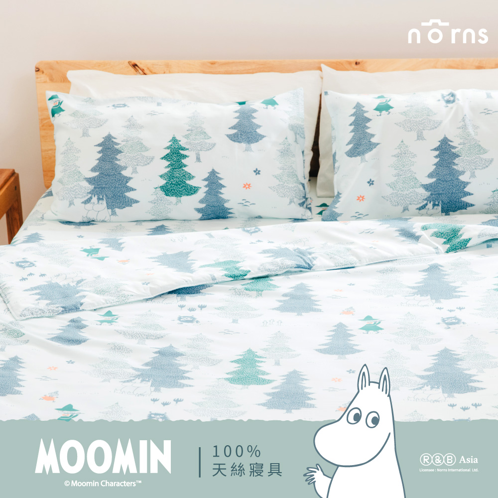 台中店-norns-Moomin森林100%天絲寢具(床包枕頭套組)-單人