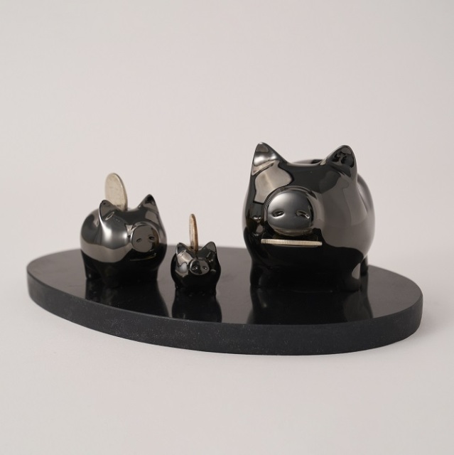 (西門)【金豬GOLDENPIG】大豬小豬落御盤_亮鎳黑