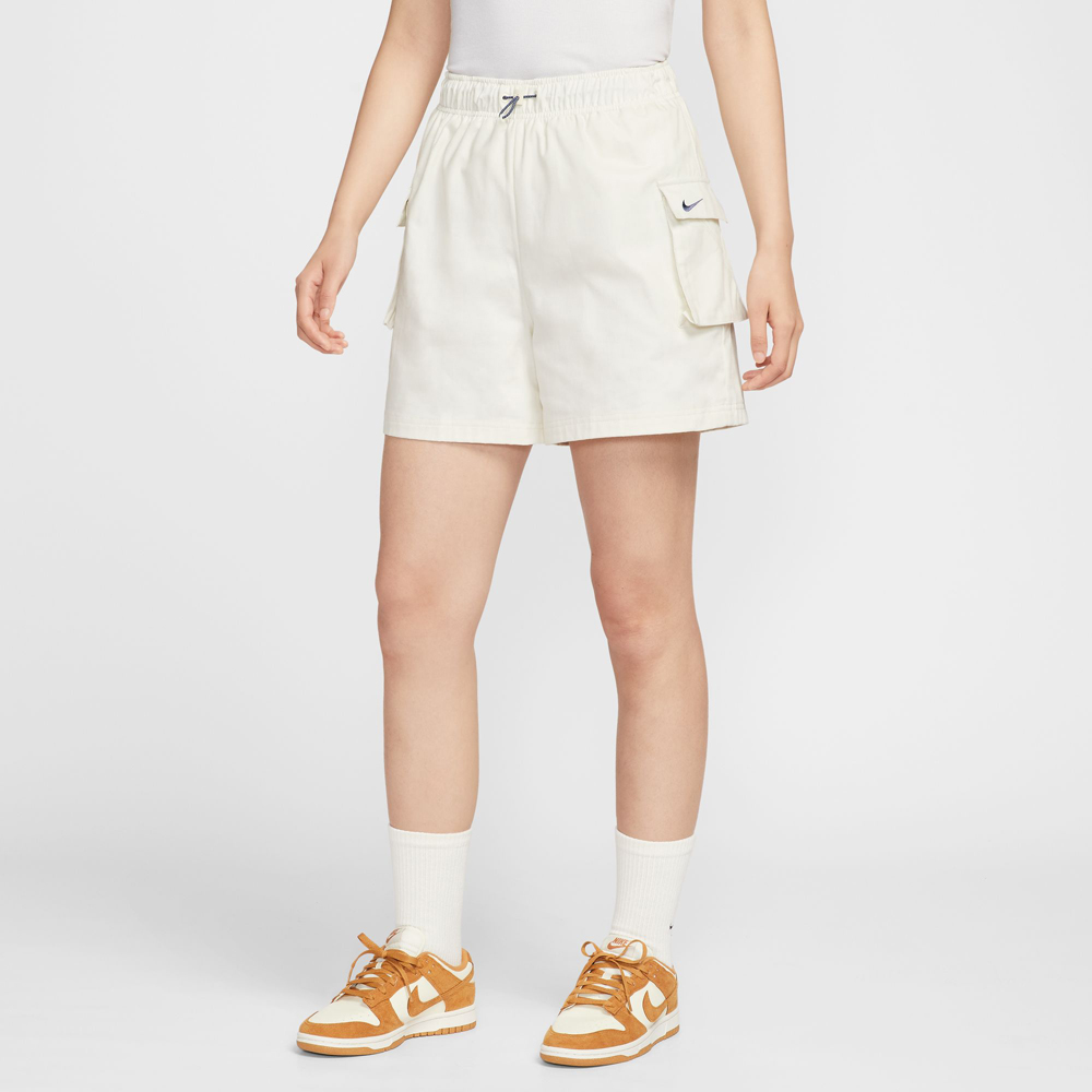 NIKE-女 高腰工裝褲-米,L