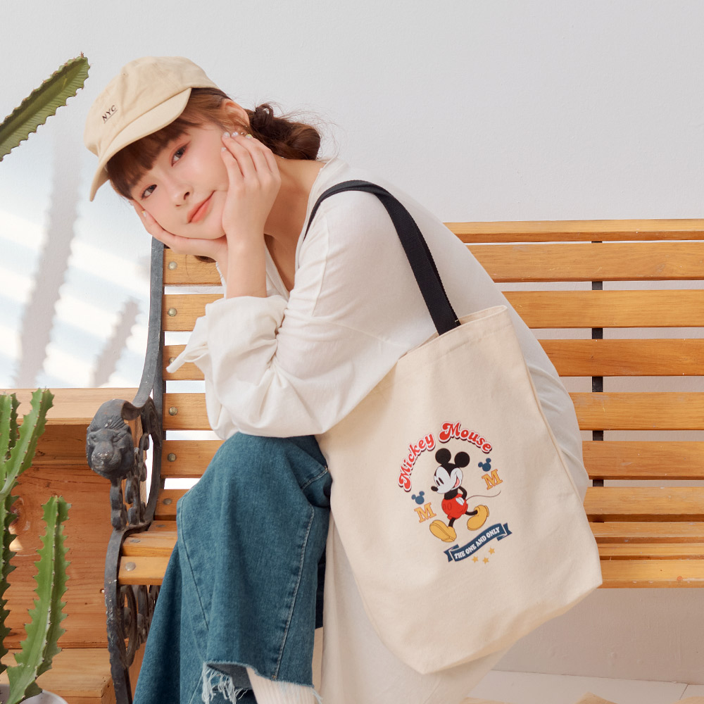 【kiki STUDIO】米奇-休閒米奇-帆布肩背包-米