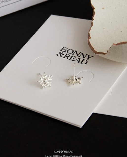 【溫暖耶誕 有點心意】Bonny&Read [純銀] 銀白雪花耳環