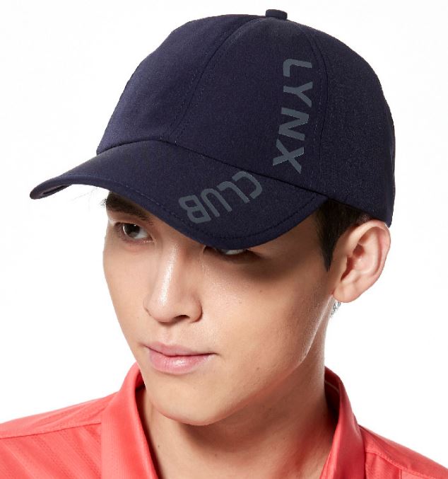 【Lynx Golf】素色Lynx Club字樣可調節式球帽-深藍