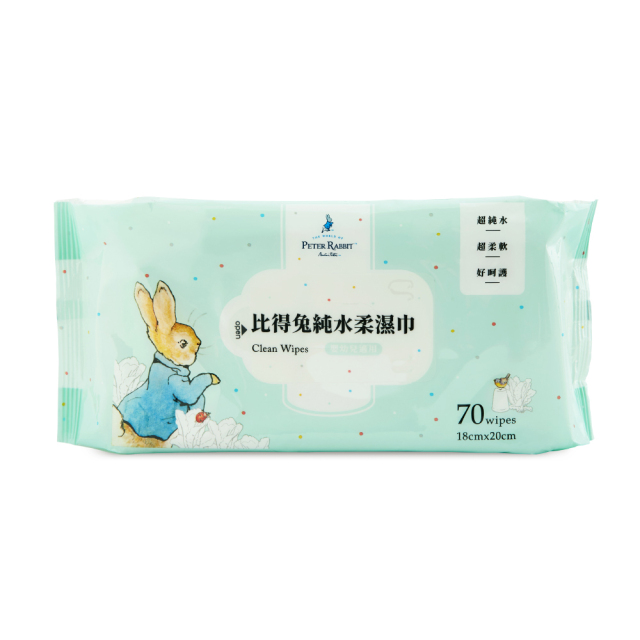 比得兔純水柔濕巾70抽箱購組(24包)