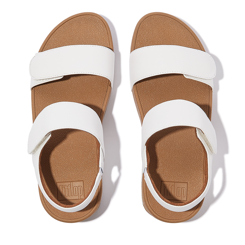 FITFLOP-LULU 可調式後帶皮革涼鞋-都會白,US 5