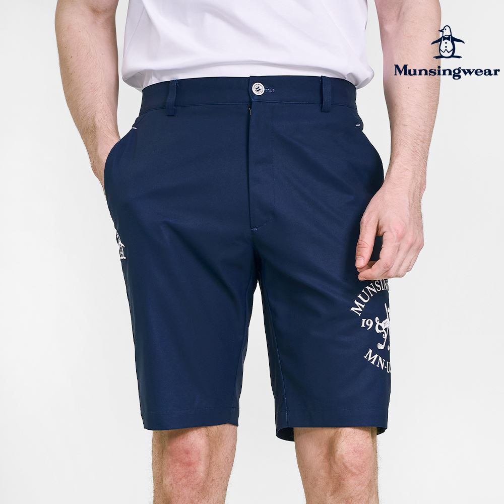 【Munsingwear企鵝】經典高爾夫斜口袋短褲-藏青色-L