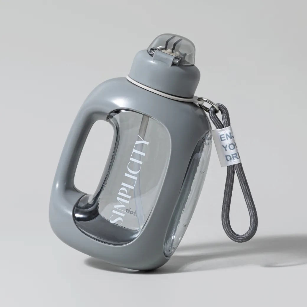 【Oolab】關鍵字系列 大容量輕便水壺1500ml-簡單灰