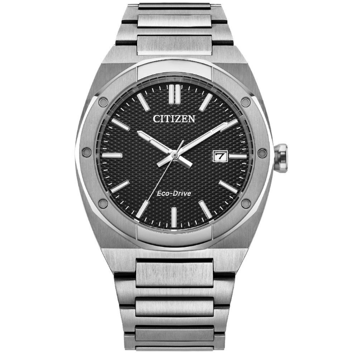 *【ERICA】CITIZEN GENTS 時尚簡約 光動能腕錶(黑銀)