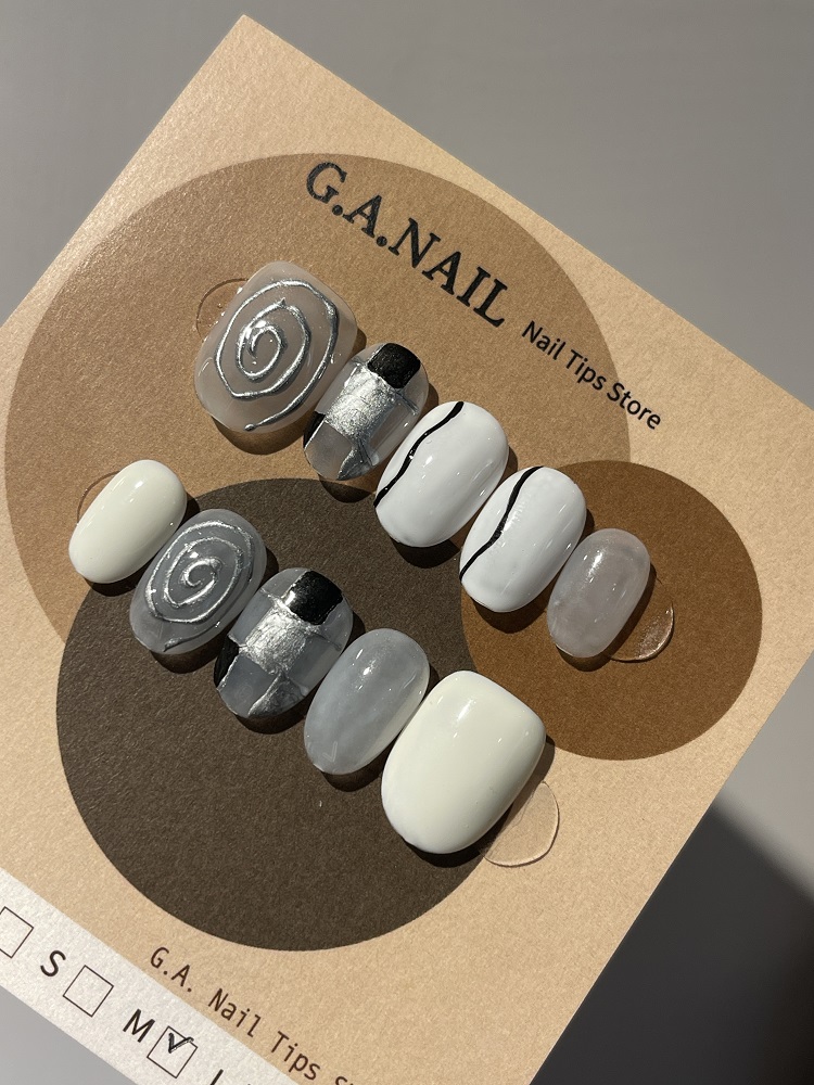 G.A.NAIL穿戴甲-黑白款-M