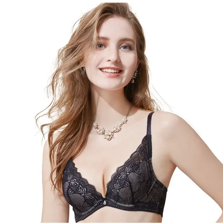 La Felino-浪漫羽翼集中V型泡棉款內衣 - 星辰黑【81013-99】-B080