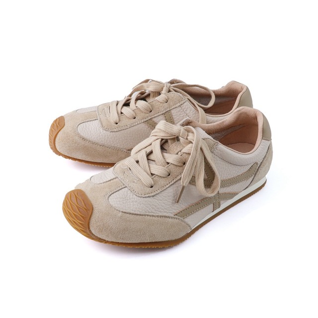 【百點即享-健康好物嚴選】GREEN PINE 異材質牛皮平底德訓休閒鞋