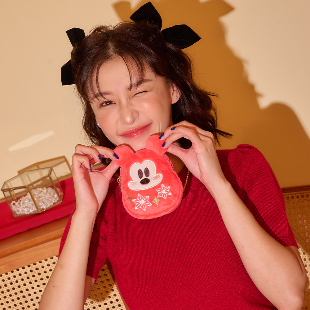 【kiki STUDIO】DISNEY米奇福倒翁造型零錢包-紅