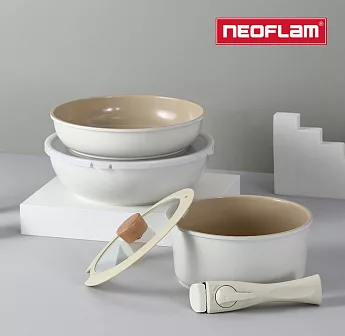 【想讓你吃好一點】韓國Neoflam-陶瓷塗層鍋7件組