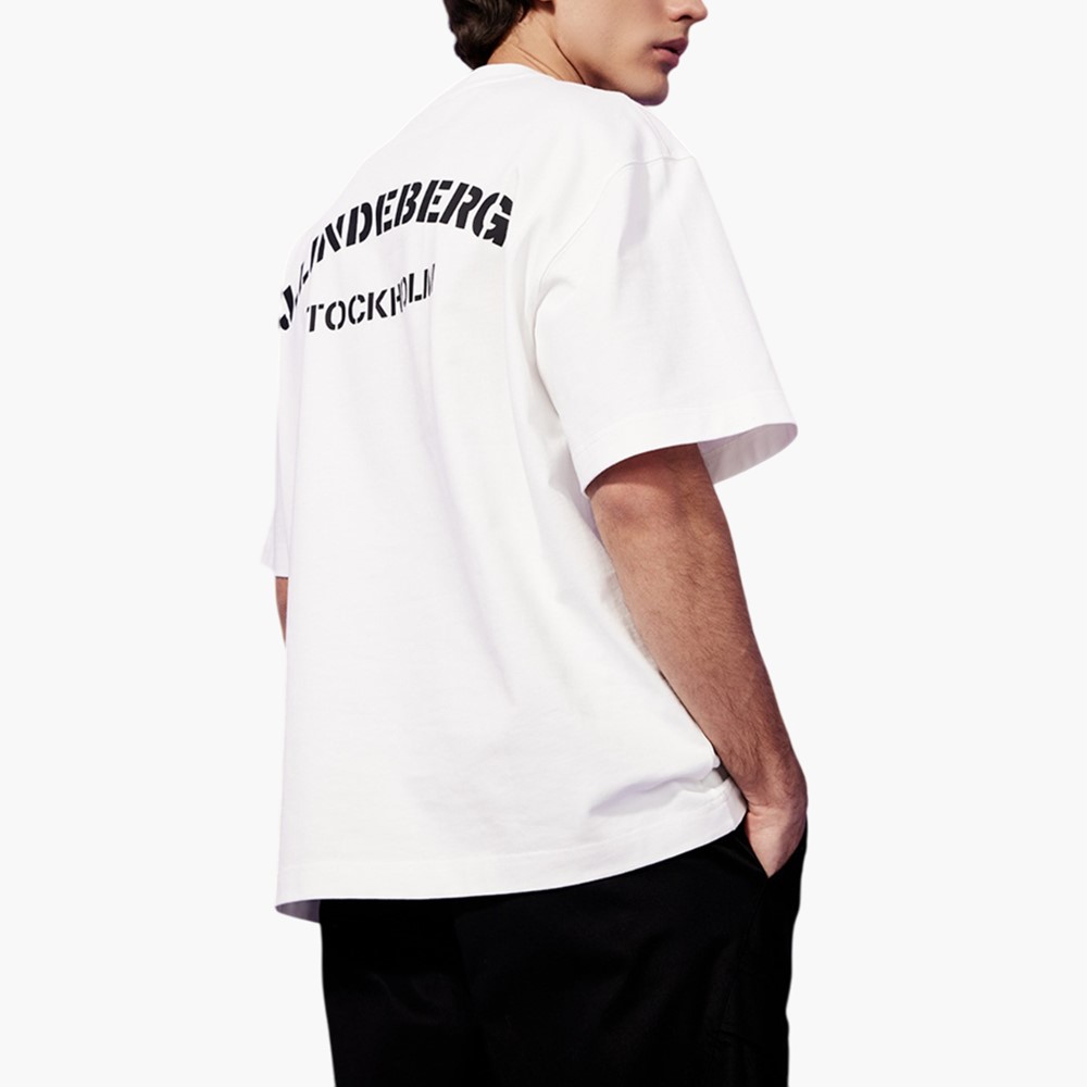 【J.LINDEBERG】厚磅Logo短袖上衣-JL白-XS