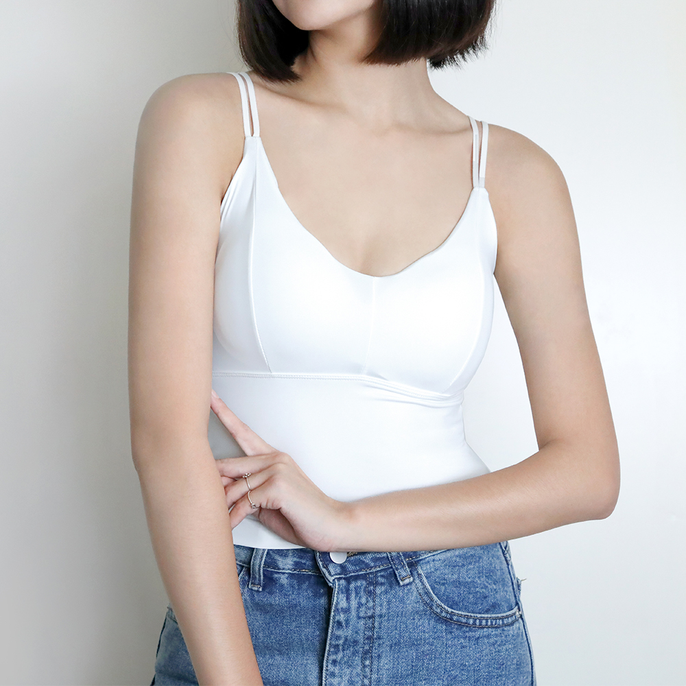交叉美背Bra Top-白