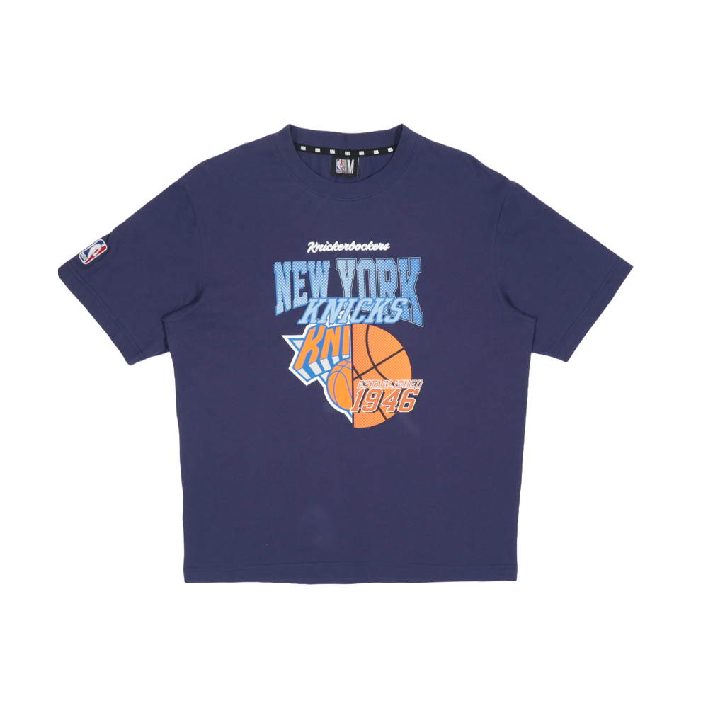 NBA 紐約尼客NYK中性落肩印花T (藍)