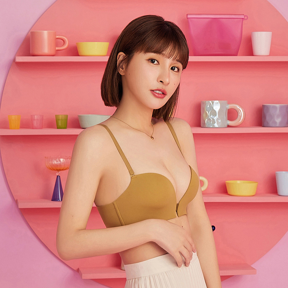 【瑪登瑪朵】QQ雲 無鋼圈紓壓無痕前扣內衣(秋葉黃)-M