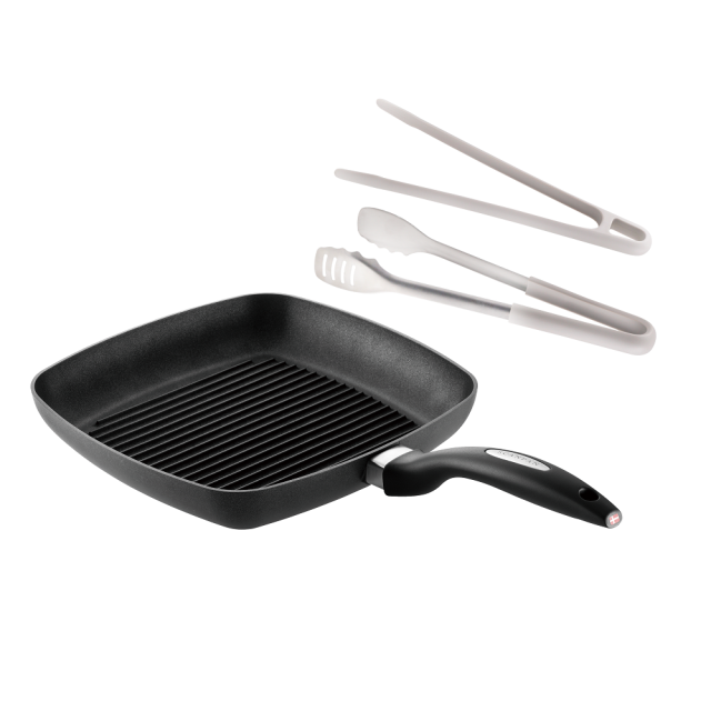 【必備暖點家電】均岱 SCANPAN IQ 平煎鍋+ARMADA料理夾兩件組