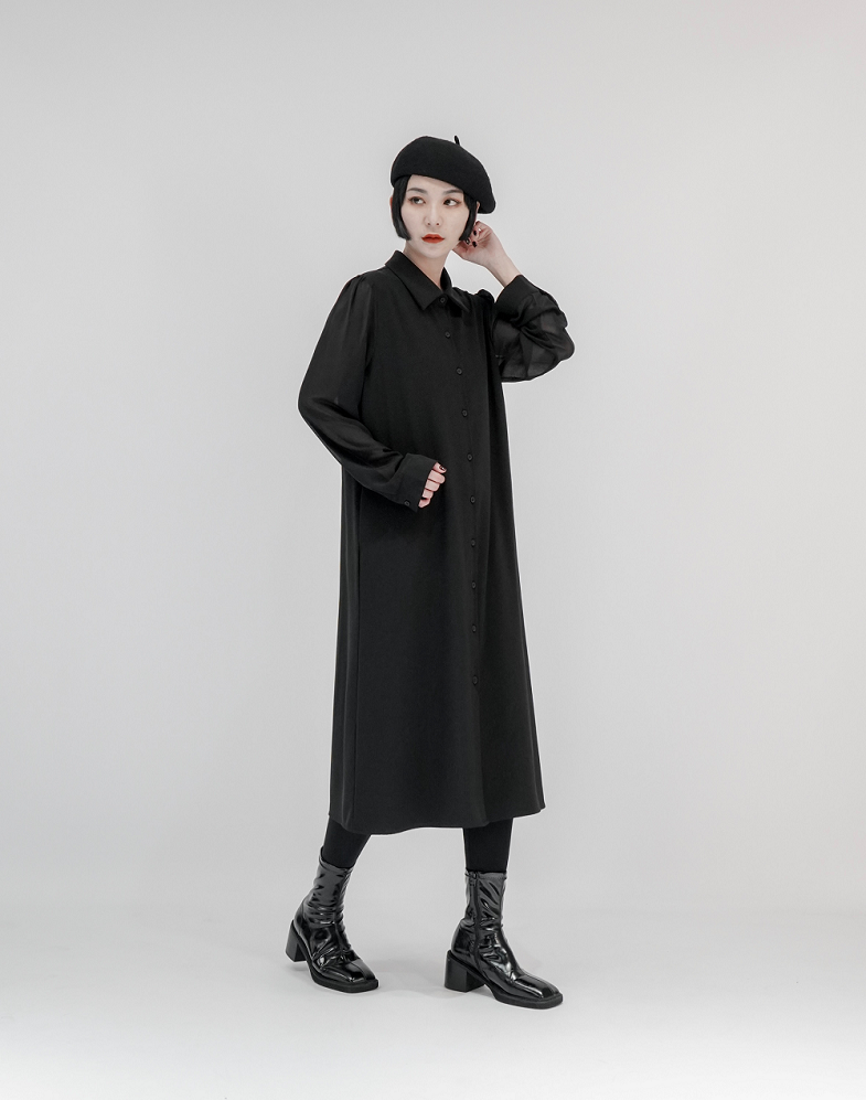 MUKK DESIGN 雪紡袖襯衫洋裝
