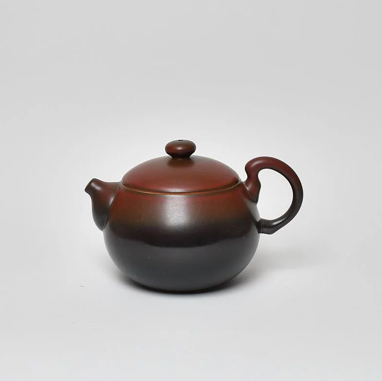 【中港陶作坊】大滿富壺 約150ml-黑紅