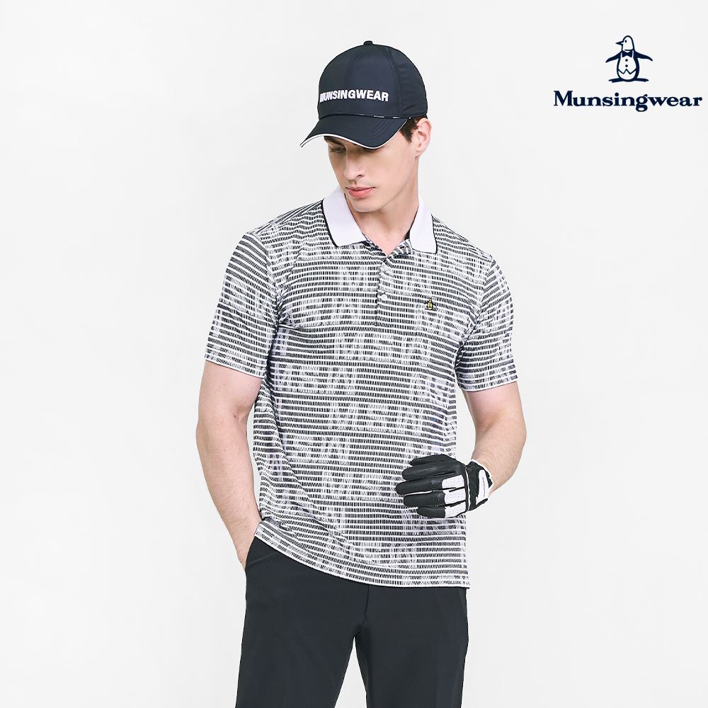 【Munsingwear 企鵝】金企鵝系列黑色短袖POLO衫-L