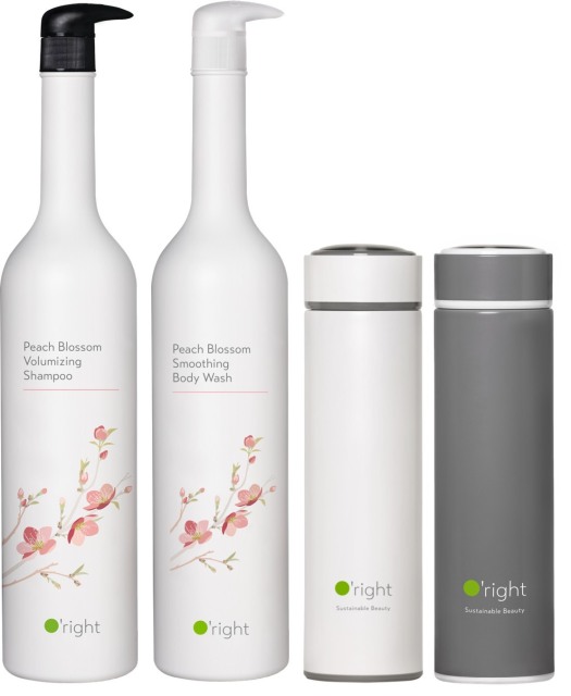 【邂逅愛情-緣起之境】O'right-桃花洗髮精+桃花沐浴乳贈送續行杯*2