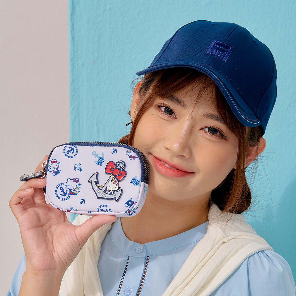 【kiki STUDIO】Hello Kitty 皇家航海-雙層零錢包-白