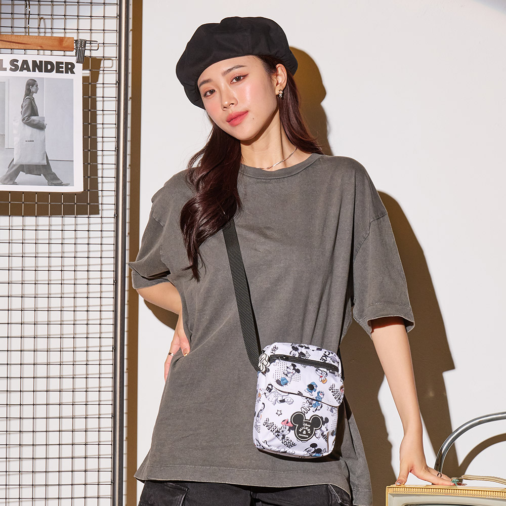 【kiki STUDIO】DISNEY米奇好朋友-直式側背包-白