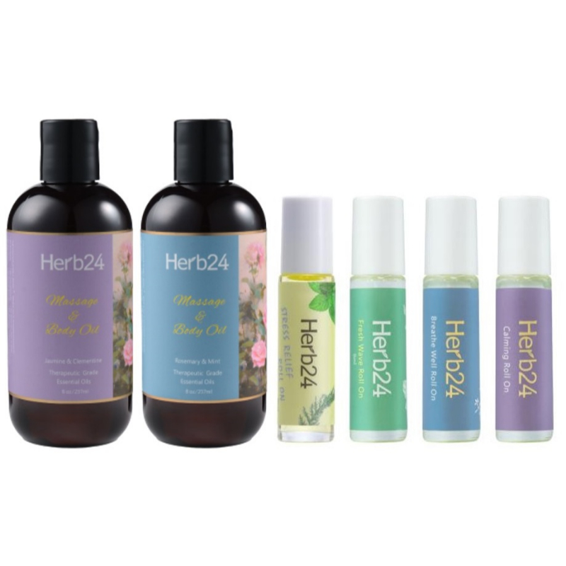 【台中店-草本24】Herb24按摩滋養油+滾珠棒組