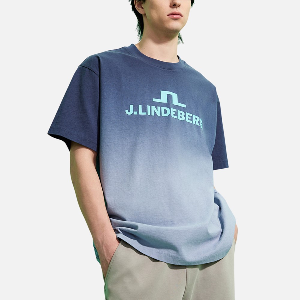 【J.LINDEBERG】漸層Logo短袖上衣-S